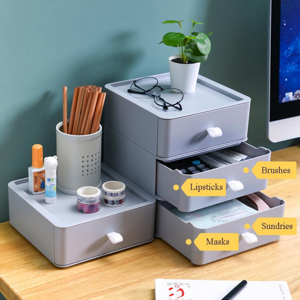 Small Storage Drawer Stackable Top Desktop Organizer Boxes Stationery Storage Rack Makeup Organizer Office Accessories