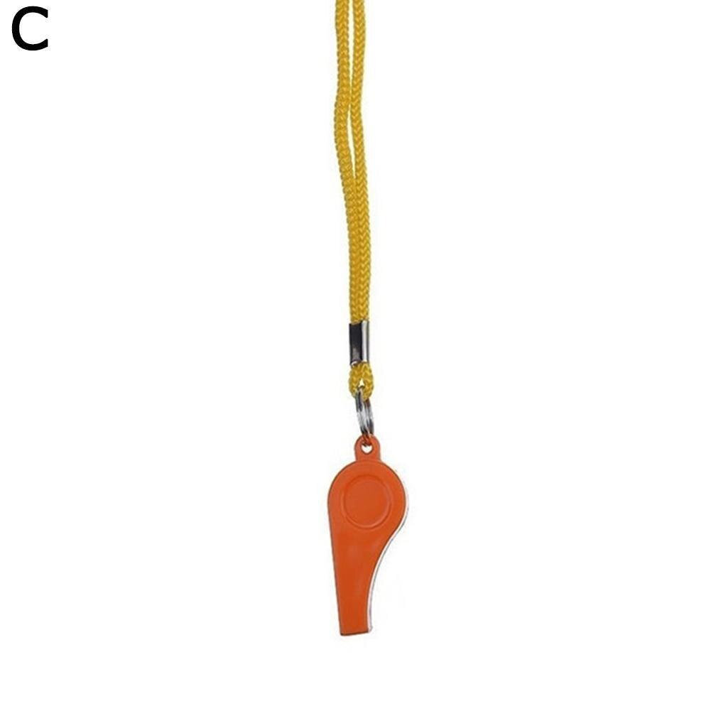 1 stk farverig holdbar fløjtesnor nødsituation høj lydfløjte basketball fodbold fodbold sport dommer aluminiumslegering: Orange