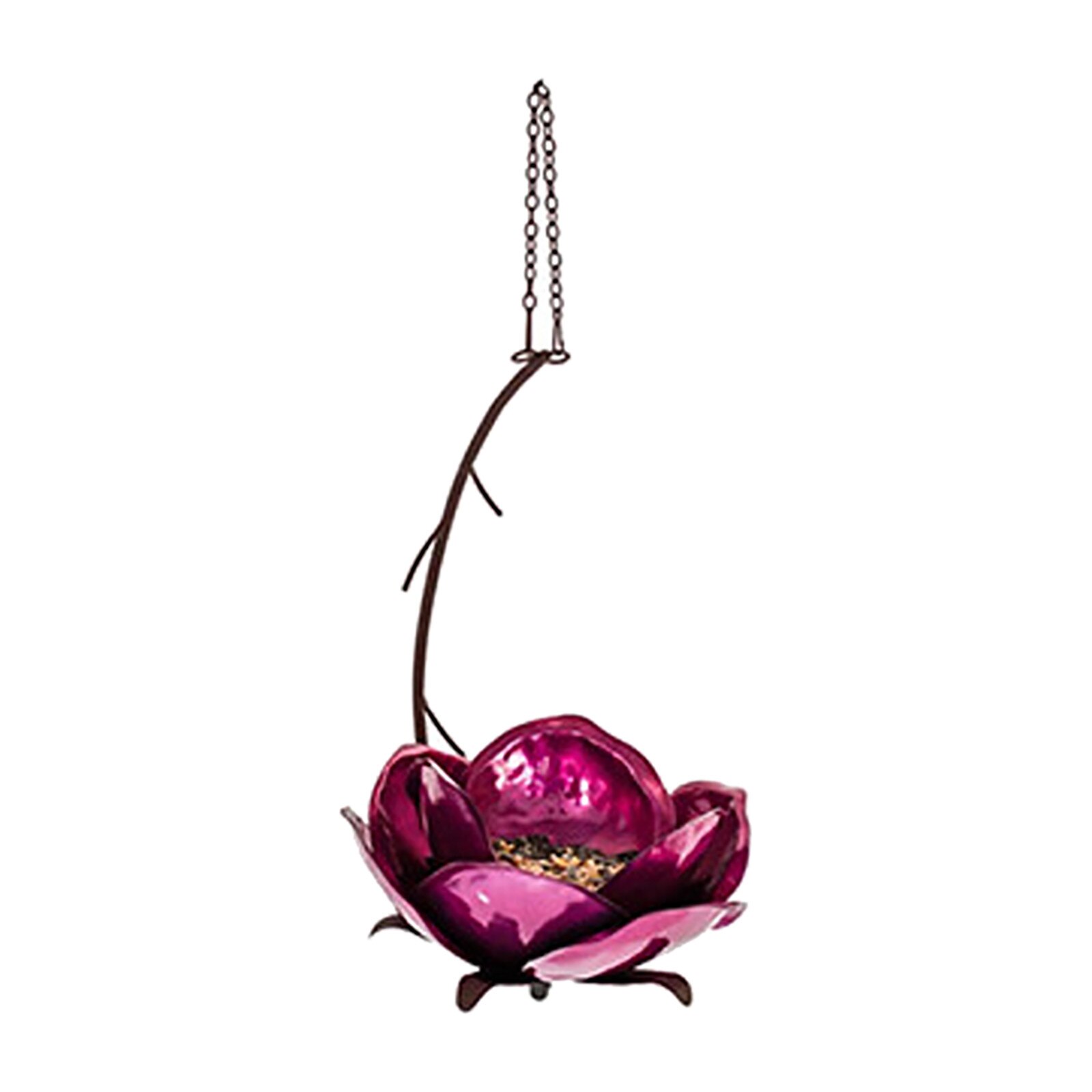 25@ Hanging Bird Feeder Metal Bird Feeder Flower Forest Hanging Metal Garden Pole Art Decoration Outside Pet Feeding Supplies