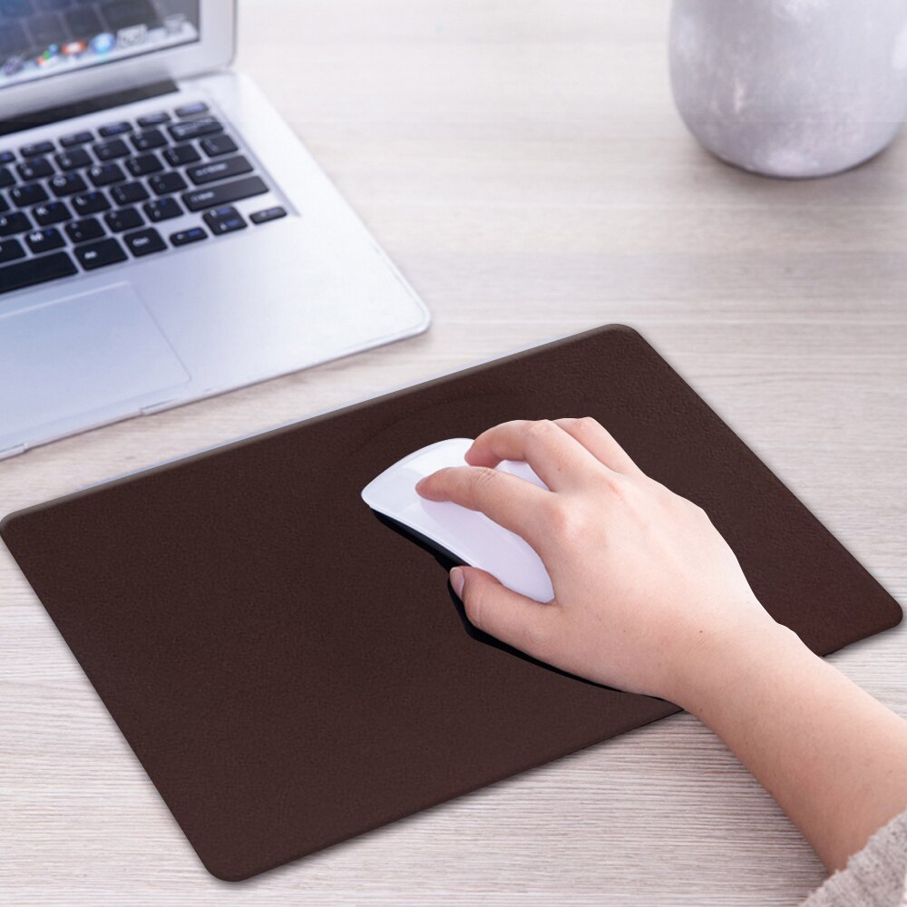 Mouse Pad Waterproof PU Leather Mousepads Simple Solid Color Office Gaming Mouse Pad Mat For Laptop Computer PC Desktop 26x21cm