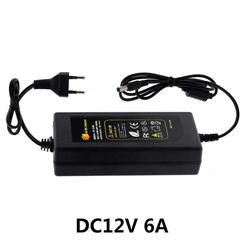 Led Power Adapter AC110V 220V Naar DC12V 24V Verlichting Transformator 1A 2A 3A 5A 6A 8A 10A Met eu/Us Plug Voor Led Strip: 12V 6A / EU Plug