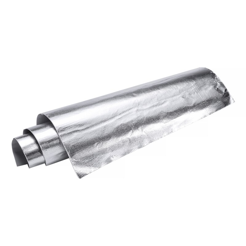 1pc 12"x24" Heat Shield Barrier Heat Reflective Adhesive Backed Aluminum Fiberglass Cloth With PSA Accessories