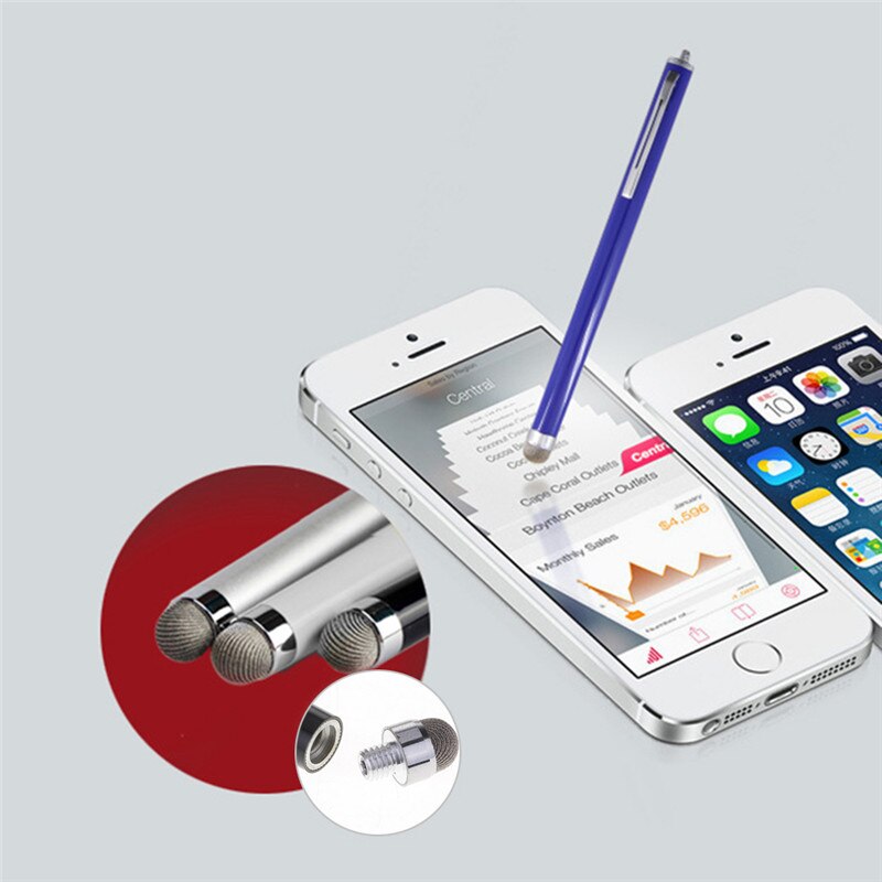 13 cm Neue Faser Tuch Kopf Kapazitiven Touchscreen Stift Stift Stift Für iPhone für i Pad