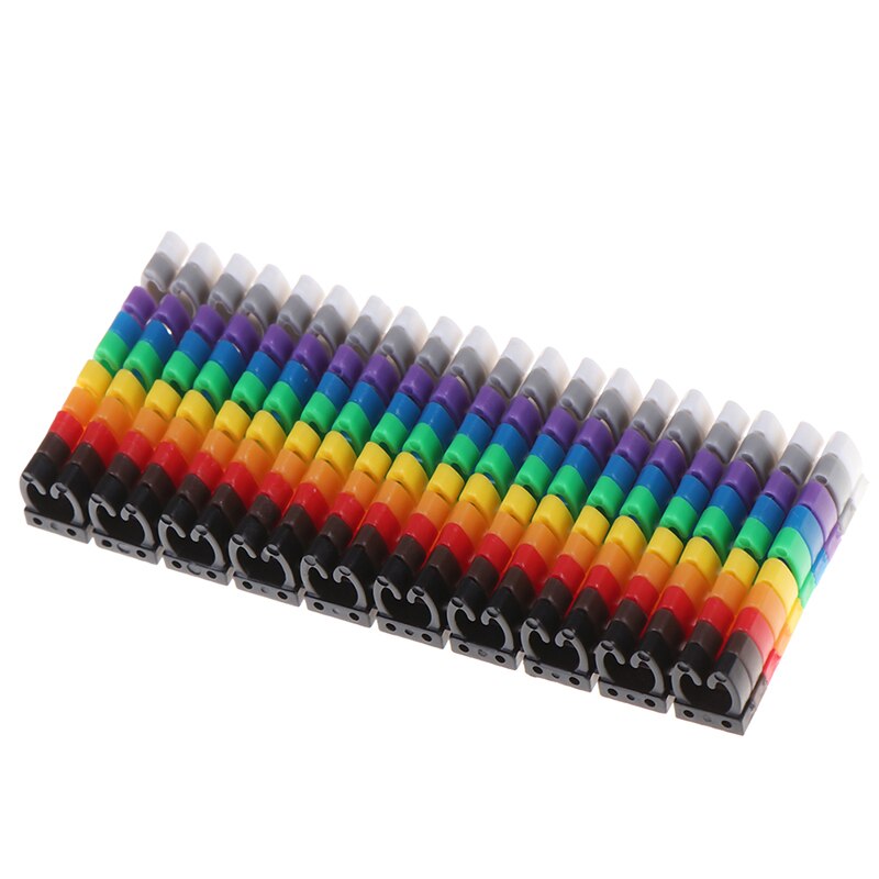 150 unids/lote marcadores de Cable coloridos tipo C Etiqueta de número de marcador para Cable de 2-3mm