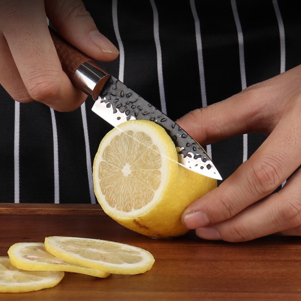 Köksknivar fruktkniv kockknivar japansk högkolhaltig rostfritt stål imitation damaskus mönsterkniv