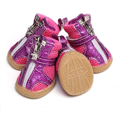 Pet Dog Shoes Sneakers Sports Shoes Warm Boots Breathable Fashionable For Small Medium Dogs Chihuahua Pug Puppy DOGGYZSTYLE: Rose red / XL