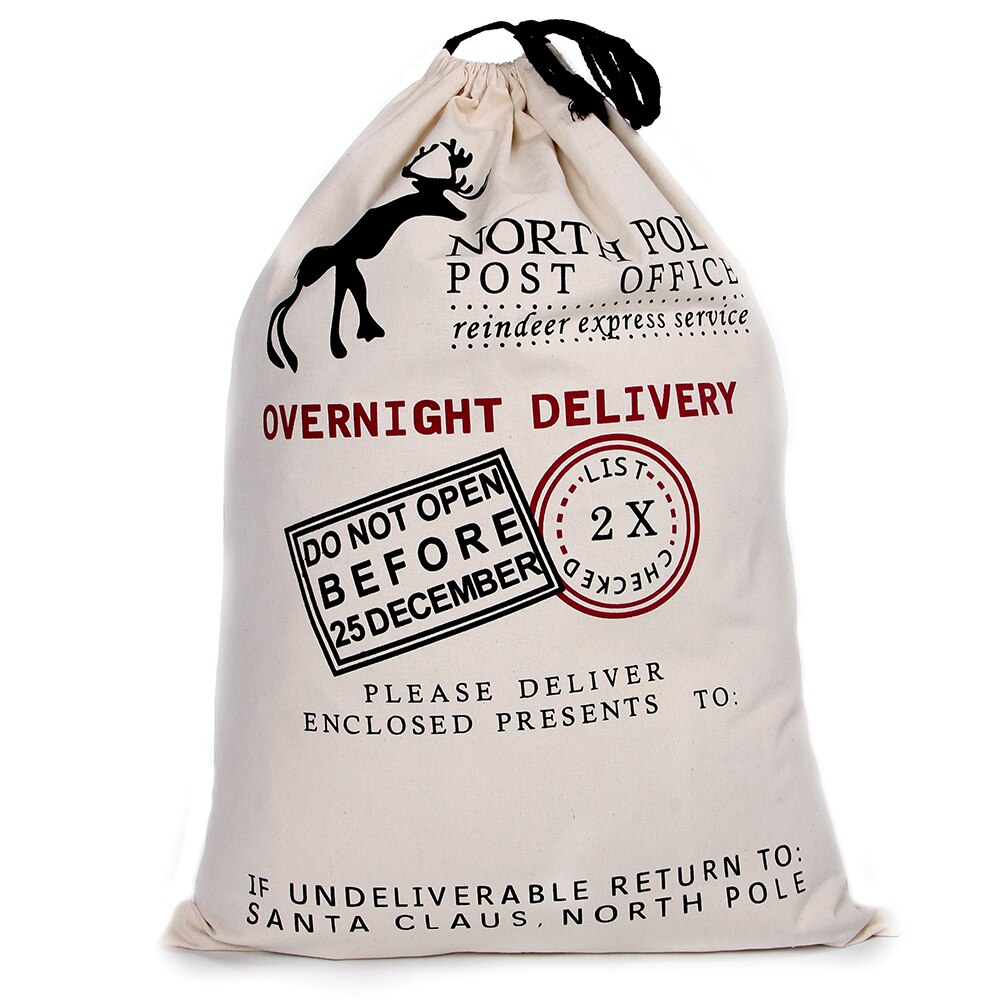 20X28 "Canvas Kerst Zakken Katoen Jute Santa Xmas Personaliseer Zak Snoep Houders: B