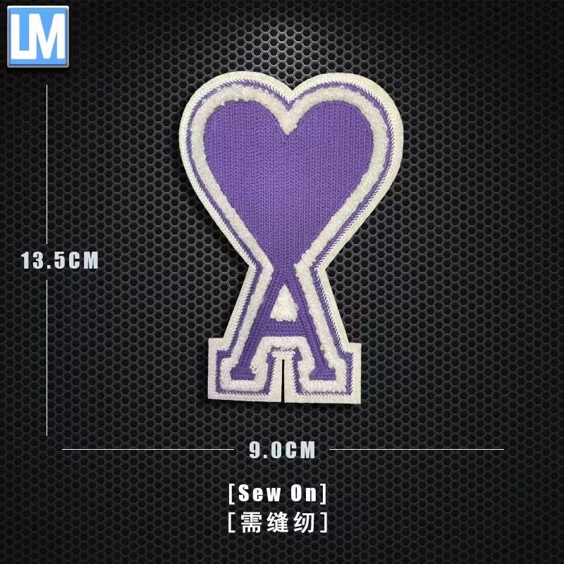 Herz EINE Stickerei kleidung zubehör Patch tuch aufkleber kleine Etikett pfirsich herz stickerei abzeichen abzeichen pfirsich: 020