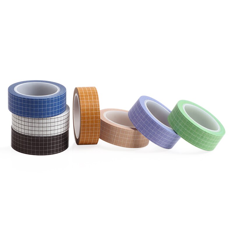 Black and White Grid Washi Tape Japanese Paper DIY Planner Masking Tape Adhesive Tapes Stickers Decorative Stationery Tapes 10M