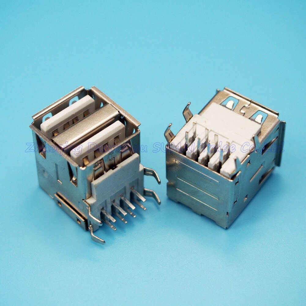 30pcs double USB female plug connector 8p double female USB jack Interface