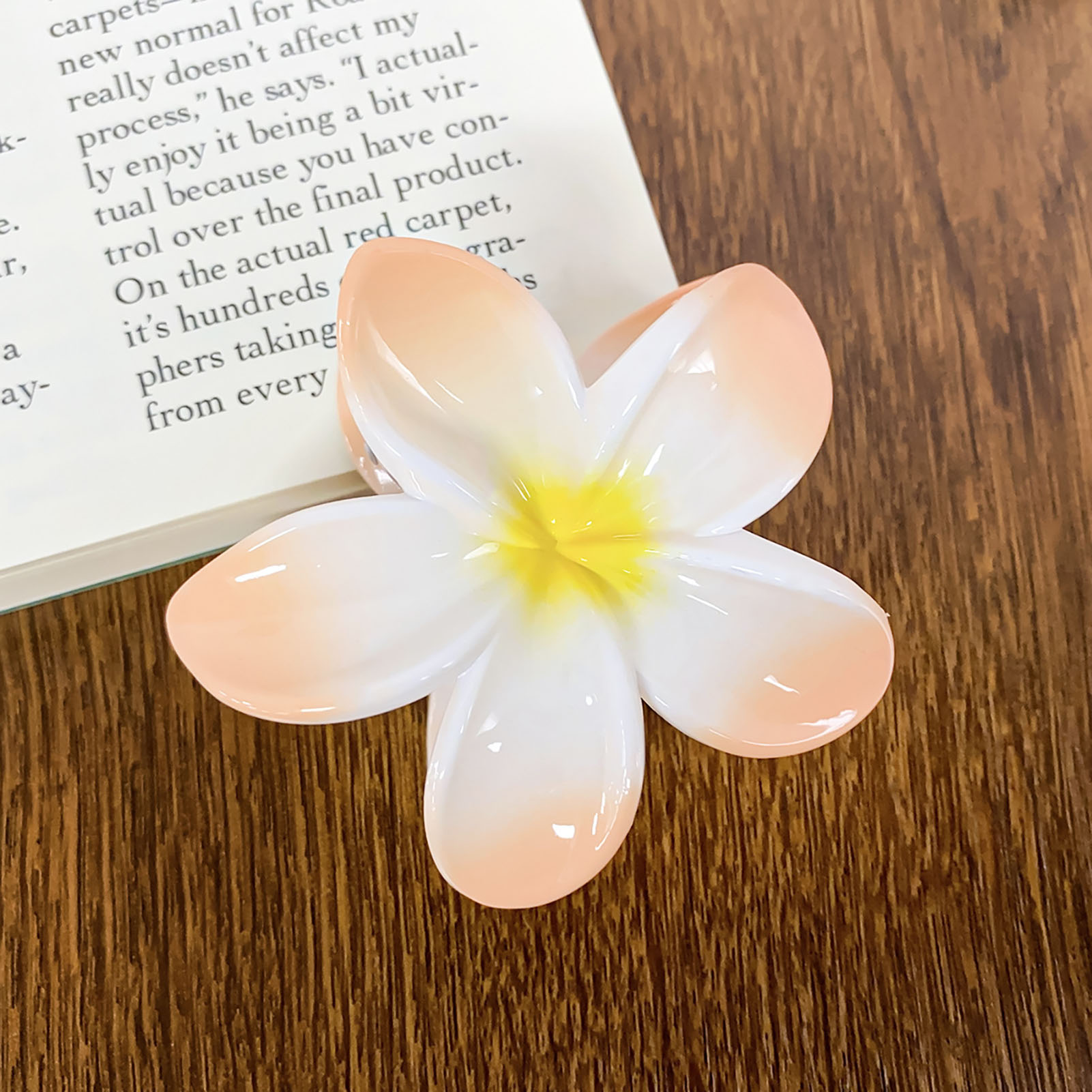 3 tums tonad blomhårsklämma för kvinnor i harts, blommigt hårspänne, färsk söt blomklämma, flickors håraccessoarer