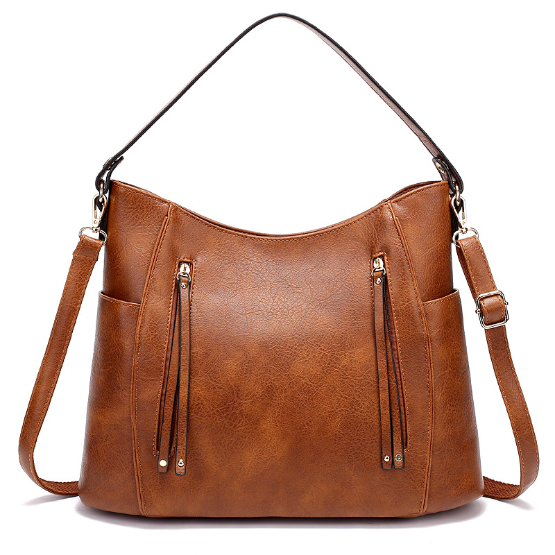 Emmer Tas Lederen Vrouwen Handtassen Vrouwelijke Leisure Schoudertassen Portemonnees Vintage Bolsas Grote Capaciteit draagtas: Bruin