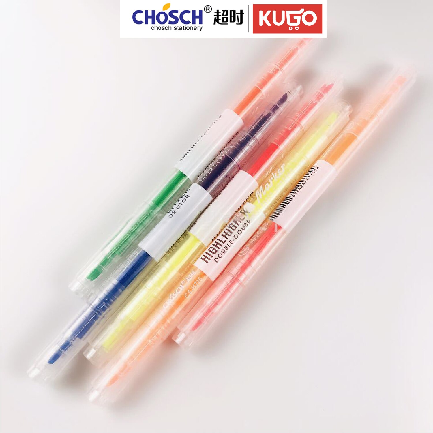 CHOSCH Twin Tip Highlighter 5Pcs/Bag 6 Colors Cute Pen Double Headed marker Pen Mark Pen Office School Supplies Stationery