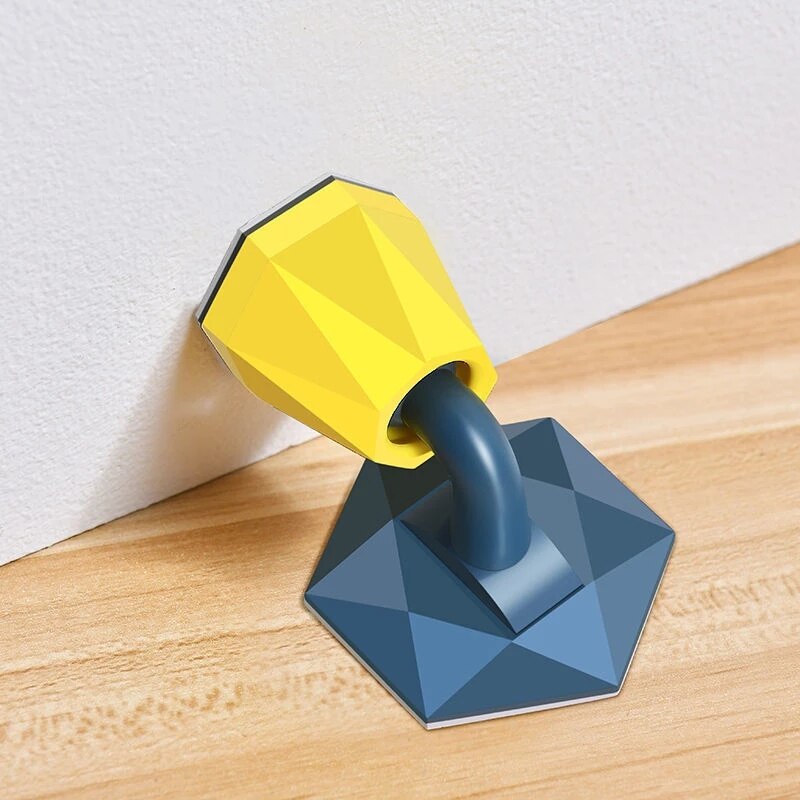 1Pcs Rubber Deurstopper Muur Protector Non Boren Sticker Siliconen Crash Pad Verborgen Deur Bumper Houder Safe Baby Benodigdheden: blue
