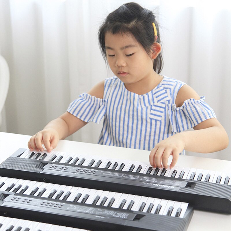 54 Key Piano Keyboard Portable Mini Kids Electric Music Keyboard with Dual Power Supply and Mini Microphone for Beginner CNT