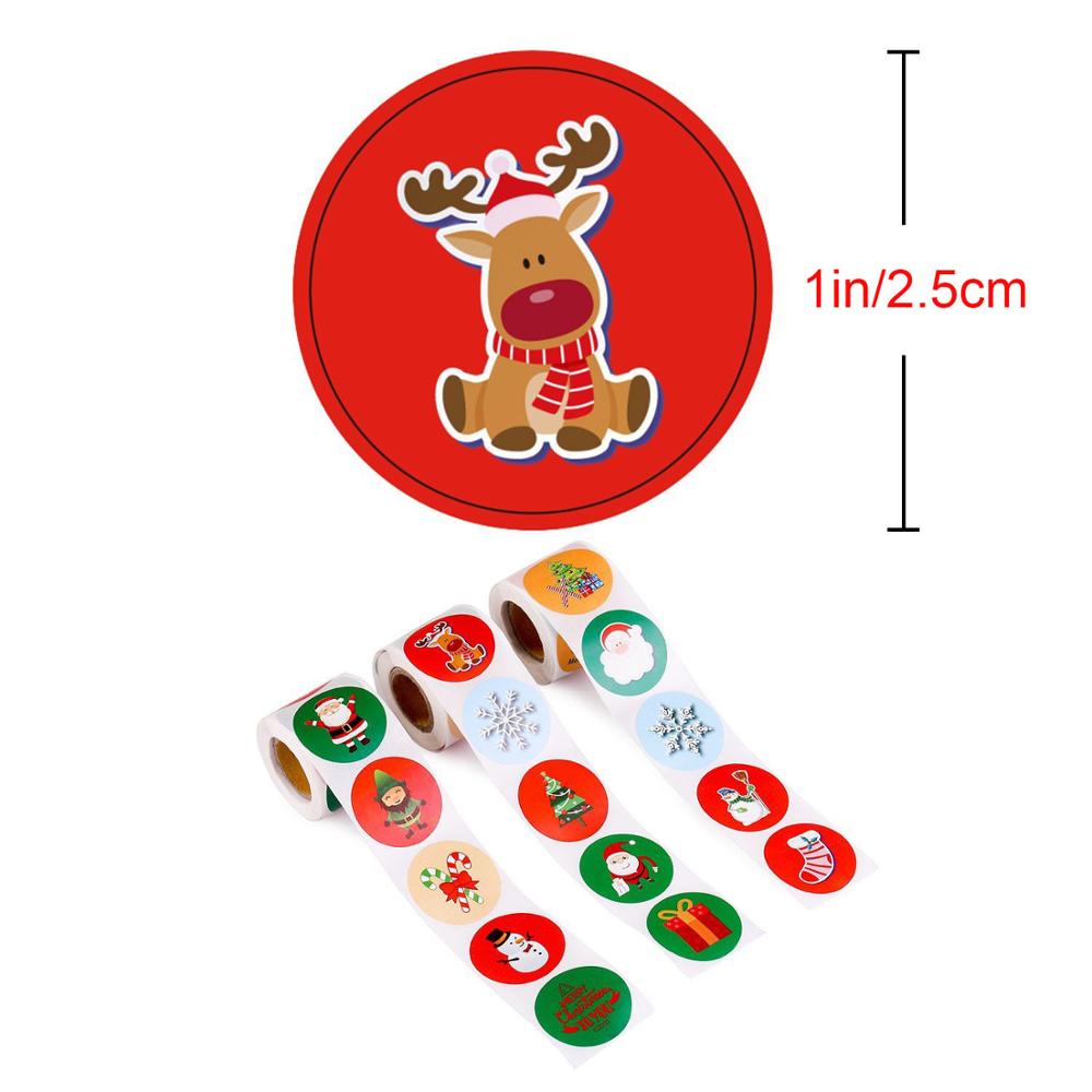 500pcs Cute Christmas Stickers Roll Santa Award For Kid Party Diary Decoration Family Label Sealing Decor Stickers