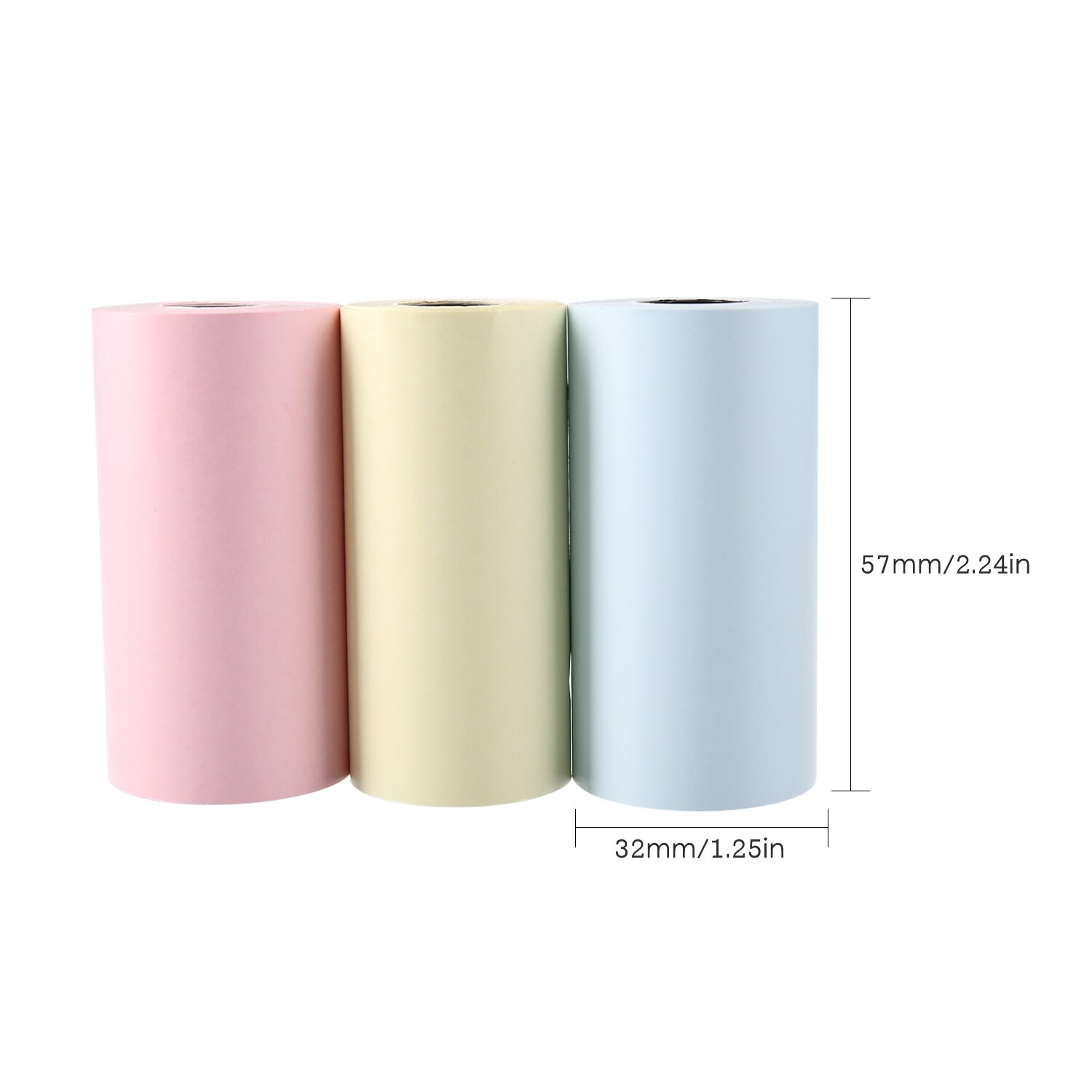 Printable Sticker Paper 3 Rolls Self Adhesive Printer Paper Roll Direct Thermal Paper 57*30mm for Any Direct Thermal Printer