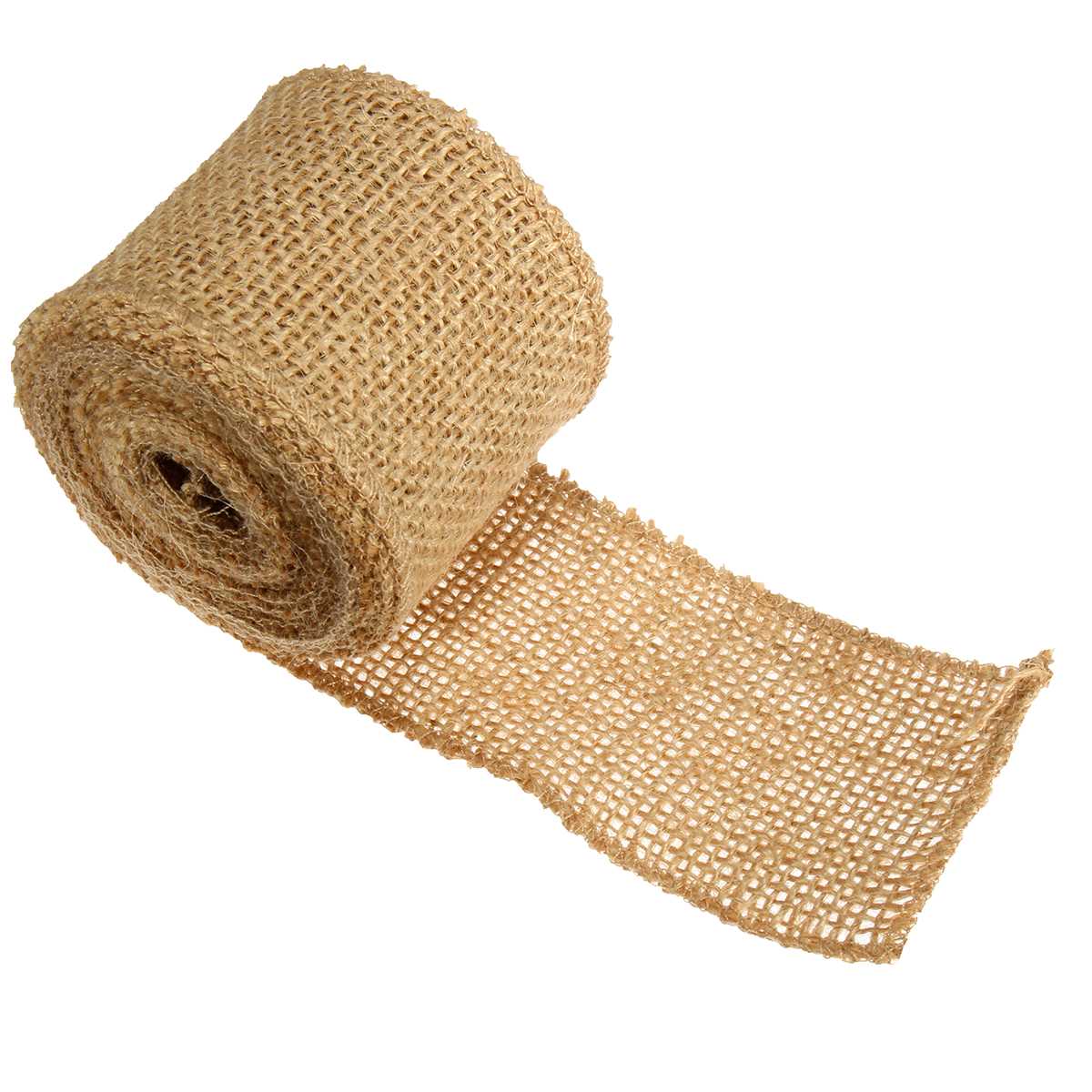 Natural Jute Burlap Fabric Hessian Ribbon Roll For Placemats Bags Tablecloth Background Decoration Mesh Linnen Textile Cloth