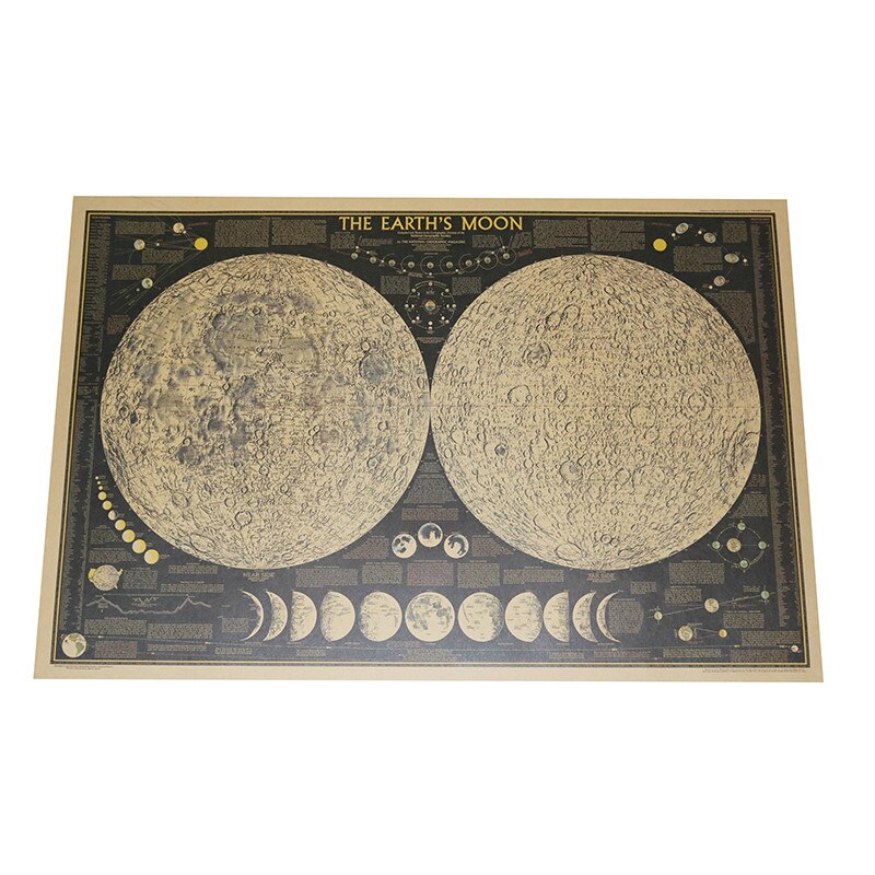 20 st månkarta 72.5*48cm retro månyta topografisk karta affisch väggdekor tapeter heminredning inredning