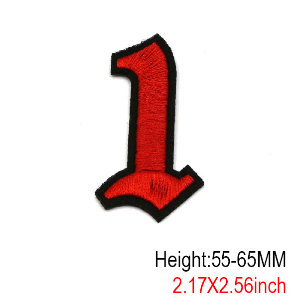 1Pc Red Number Patches Gothic Style Alphabet Embroidery Patches Iron On Patches for Clothes DIY Name Garment Accessories: khaki