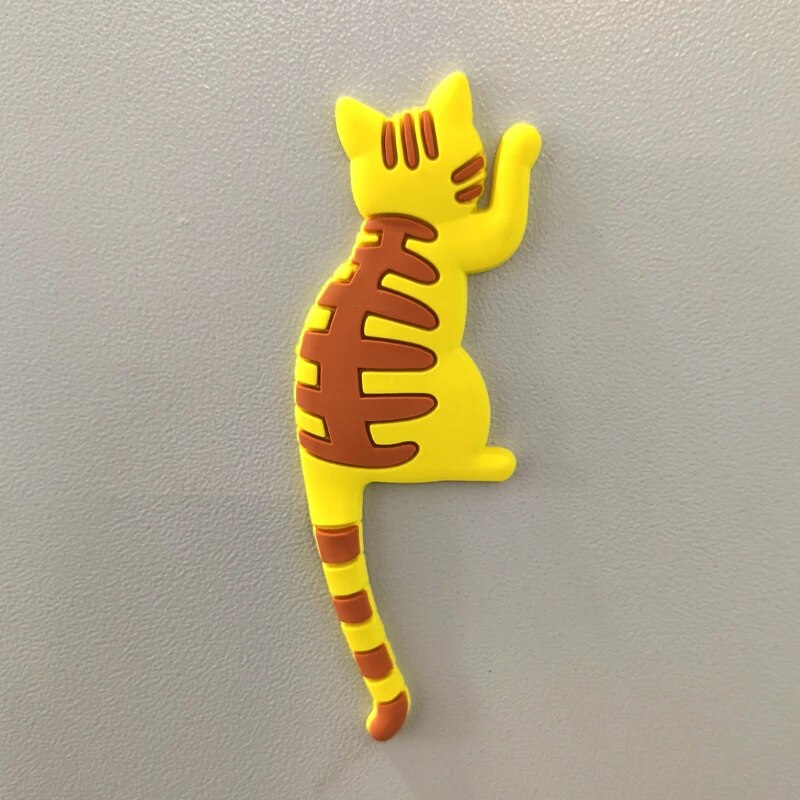 Kühlschrank-Magnethaken im süßen Katzen, Kawaii-Kühlschrankaufkleber, stanzfreier Magnethaken, magnetischer Aufbewahrungshaken: green