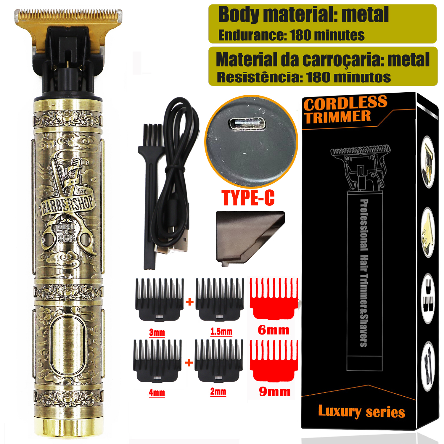 OHS Electric Hair Clipper USB Cordless Clipper Beard Trimmer Haircut Grooming Kit Hair Cutting Machine