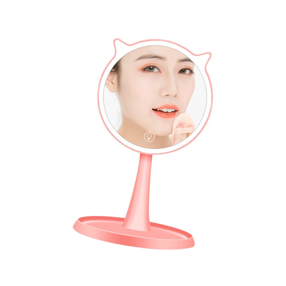 LED Makeup Mirror Fill Light Mirror Rechargeable Desktop Mirror Looking Glass Cosmetic Mirror without Magnifying Glass