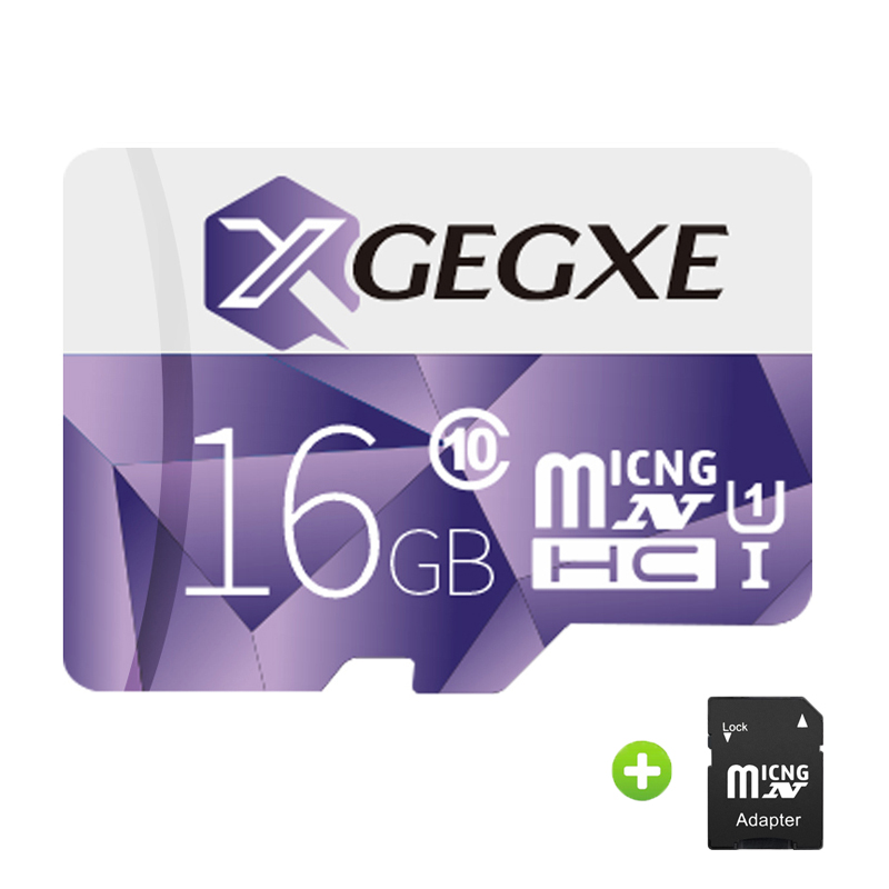 Carte micro SD/TF d'origine XGEGXE haute vitesse 8GB 16GB 32GB carte mémoire flash 64GB 128GB 256GB pour caméra de tableau de bord DVR téléphone intelligent PC: 16G-Adapter