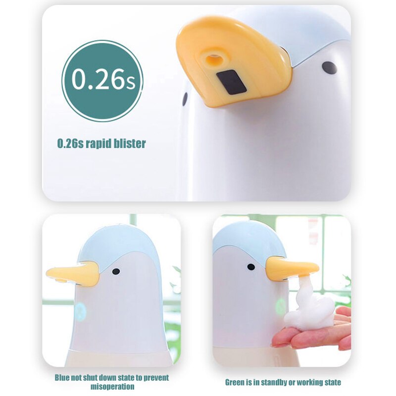 D2 Cute Penguins Automatic Soap Dispensers Child Liquid Soap Dispenser Kitchen Bathroom Touchless Induction Foam Antiseptic Hand