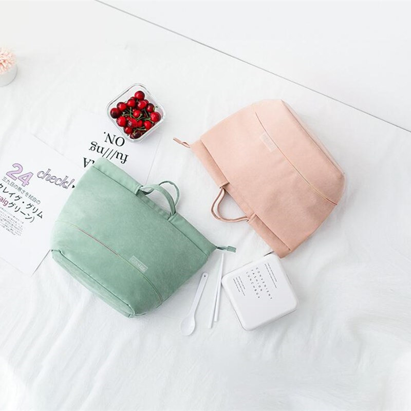 PURDORED 1 Pc Einfarbig Frauen Große Mittagessen Tasche Tragbare Isolierung und Kalten Erhaltung Lebensmittel Lagerung Tasche KidLunch Kasten Tasche