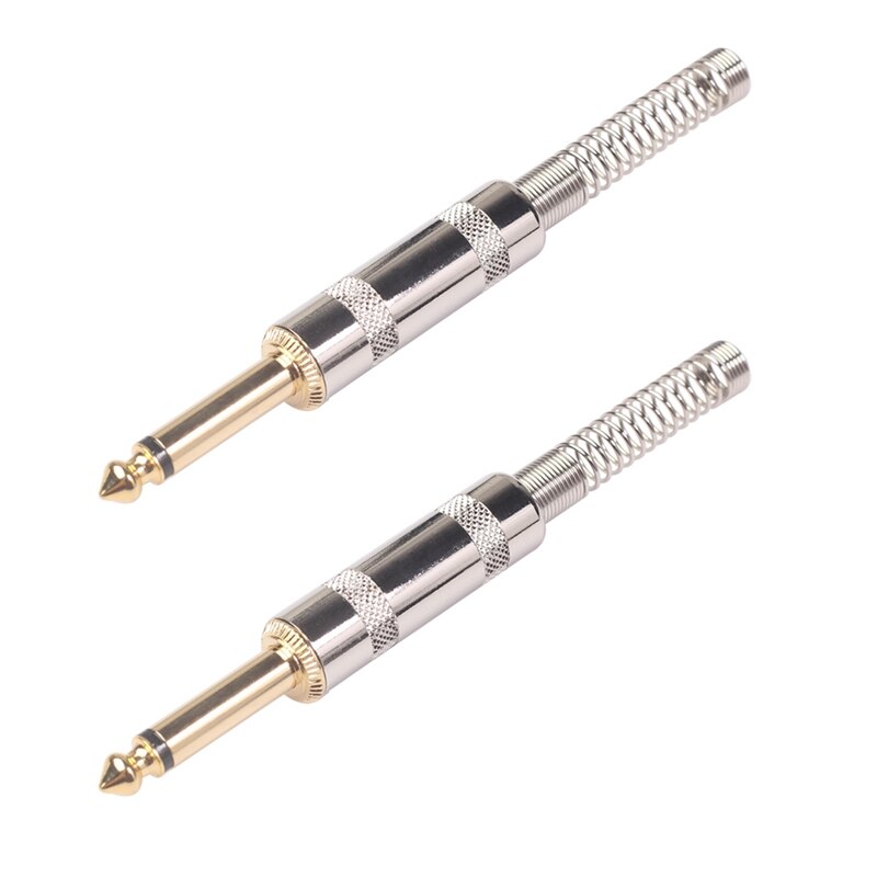 6.35mm Guitar Cable Audio Cable Diy Welding Plug for Welding Various Electric Guitar Cables, Microphone Cables