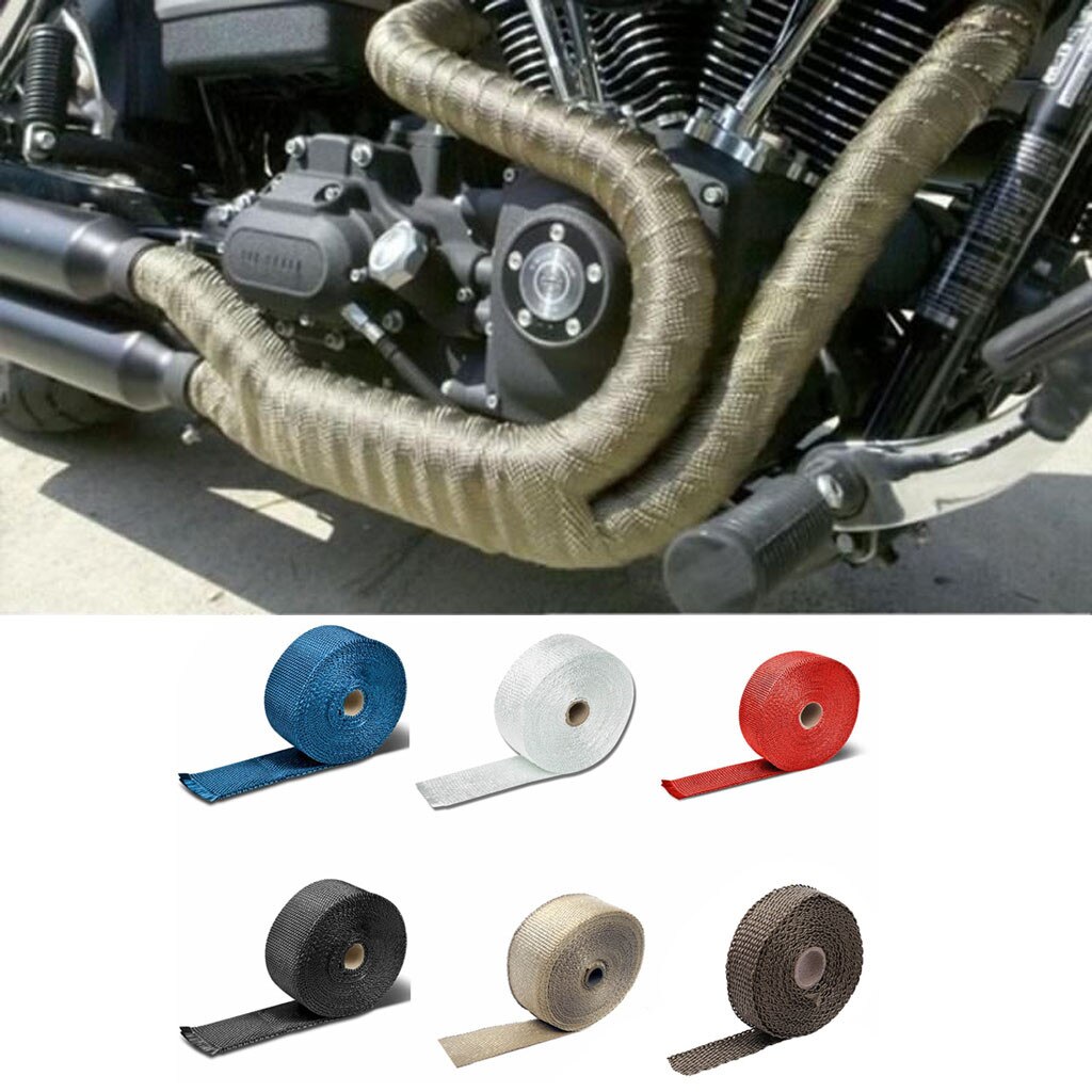 Auto Motorfiets Uitlaat Wrap Pijp Header Heat Wrap Turbo Mainfold Warmte Uitlaat Thermische Wrap Tape Rvs Stropdassen 5M