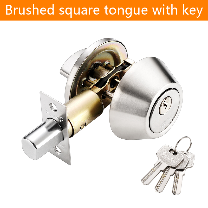 Invisible Door Lock With Key Indoor Bedroom Household Door Bolt Round Lock Wooden/Iron Door Universal Anti-theft Safety Locks: Brown