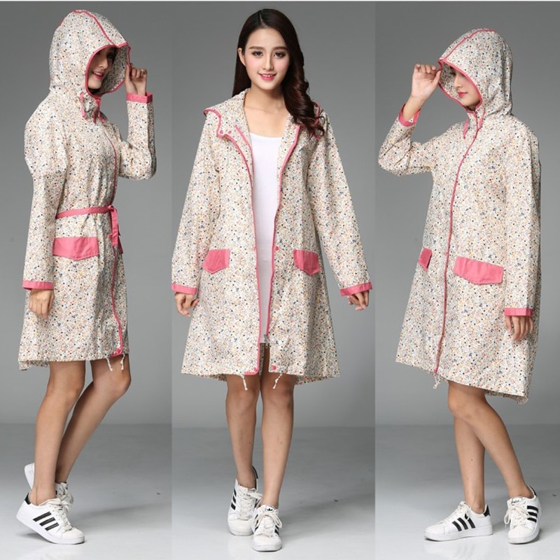 Gabardina Impermeable largo para mujer, Impermeable, para la lluvia, con sombrero, Impermeable, capa para la lluvia para mujer