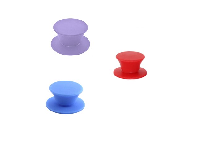 Pot Deksel Knop Siliconen Universele Pot Handvat Vervanging Keuken Kookgerei Cover Knoppen Voor Pan Deksel 3 Pcs: purple blue red