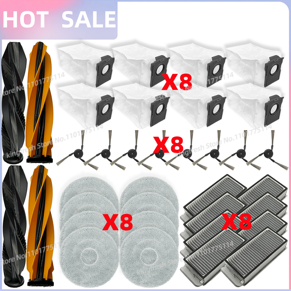 Compatibile con ( Dreame L50 pro ultra / Dreame X50 ultra / Dreame X50 maestro ) Parti per Aspirapolvere Rullo Principale Spazzola Laterale Filtro HEPA Panno per Pulizia Sacchetto della Polvere Accessori: grigio