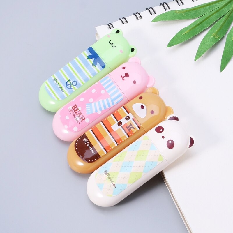TIESOME 10 stuks schattige kattenpoot briefpapier set, cartoon kat briefpapier kit Kawaii kat schoolbenodigdheden intrekbare gum gum vervanging correctie tape kleverige notities liniaal mini schaar