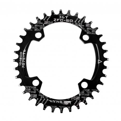 Round/Oval 104BCD 32T 34T 36T 38T Narrow Wide Single Chainring for Bicycle Bike: Black Ellipse / 38