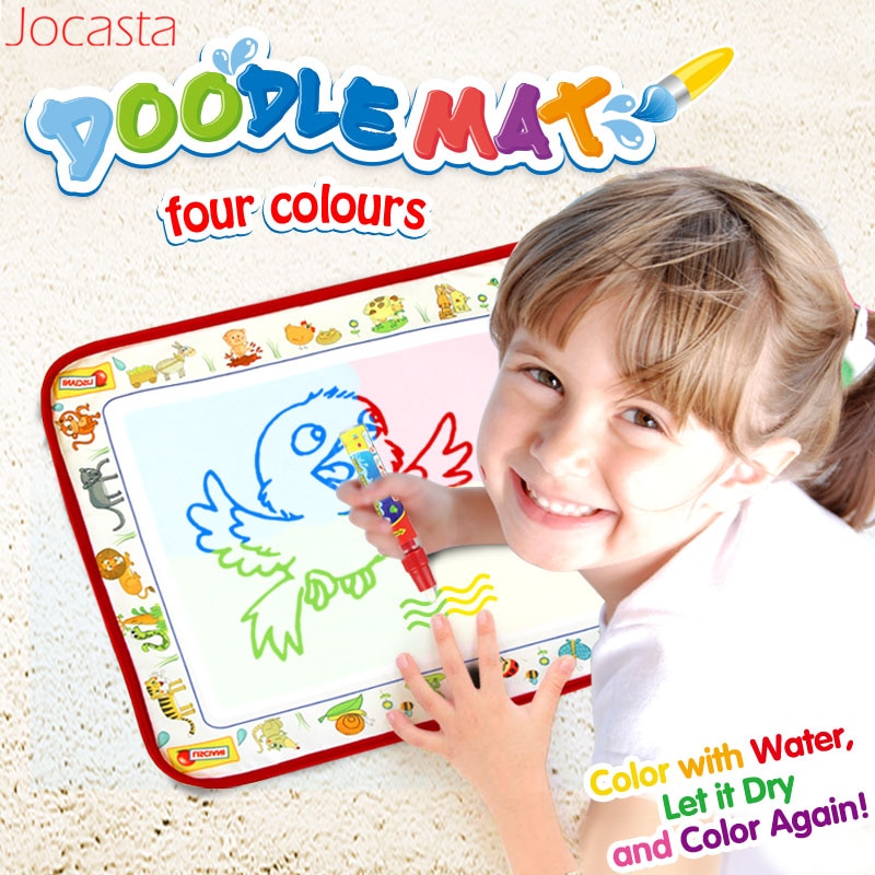 Leuke Dieren Water Maigc Doodle Mat Met Pen 38.5X29CM Herbruikbare Tekening Tapijt Voor Baby Kleuren Schilderen Board Kinderen