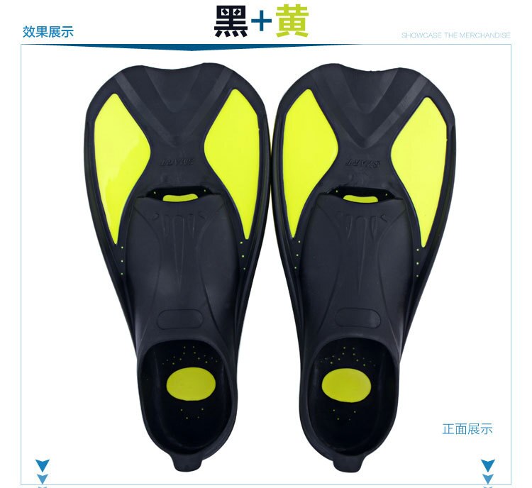 Schnorcheln Tauchen Meerjungfrau schwimmen flossen Tauch Fuß schwimmen Flossen Ente-schwimmhäute Flossen Schwimmen Flossen männer und frauen flossen: Black  yellow / XS36-37