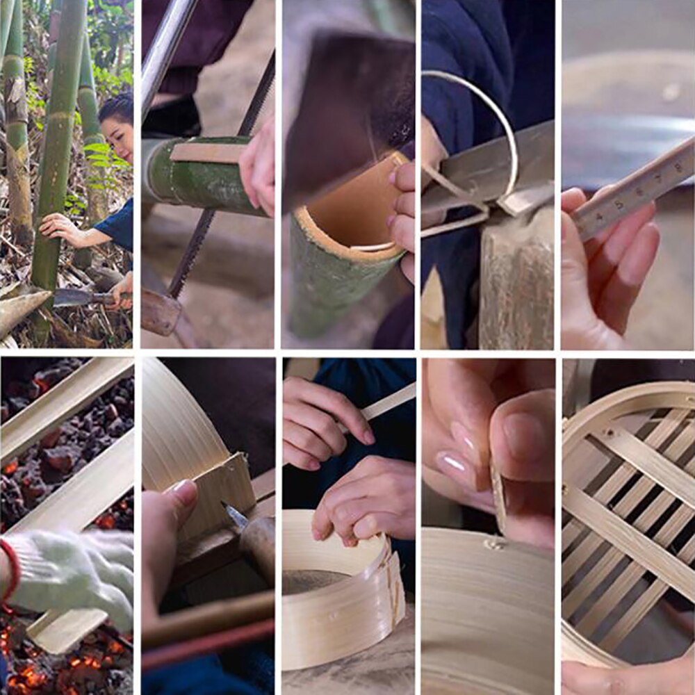 Chinese Bamboo Steamer Handmade Kitchen Cooking Bamboo Dumplings Steamer Vegetables Basket Kitchen Cookware