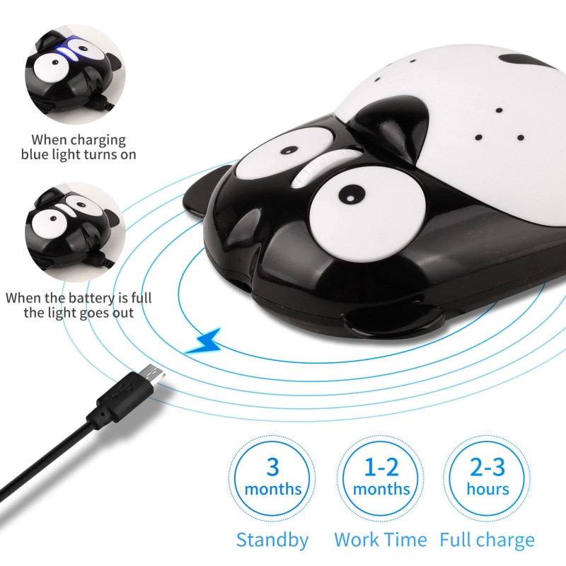 Power Draadloze Muis Saving Oplaadbare Leuke Dier Puppy Mute Muis 2.4G Kantoor Gaming Mouse Oplaadbare Voor Latop Pc