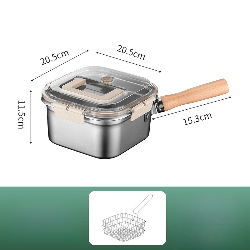 Keittiön ruostumattomasta teräksestä valmistettu öljykeitin pieni kotitalouksien syväkeitin ulkona käytettävä monitoiminen kannettava syväkeitin kaasukäyttöinen syväkeitin: Default Title