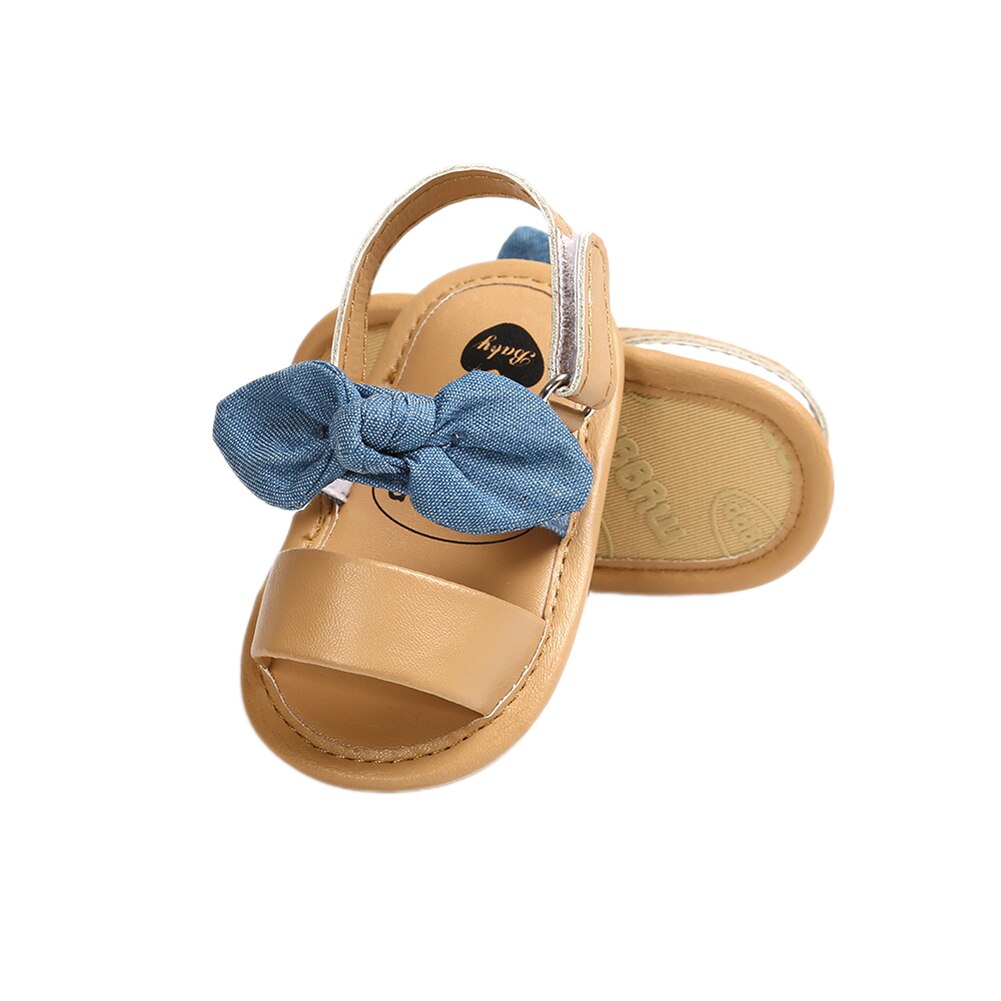 2020 verão do bebê recém-nascido crianças menina bonito bowknot sapatos anti-deslizamento sola macia sandálias da criança infantil primeiro walker jardim berço sapatos: Azul / 0-6 meses