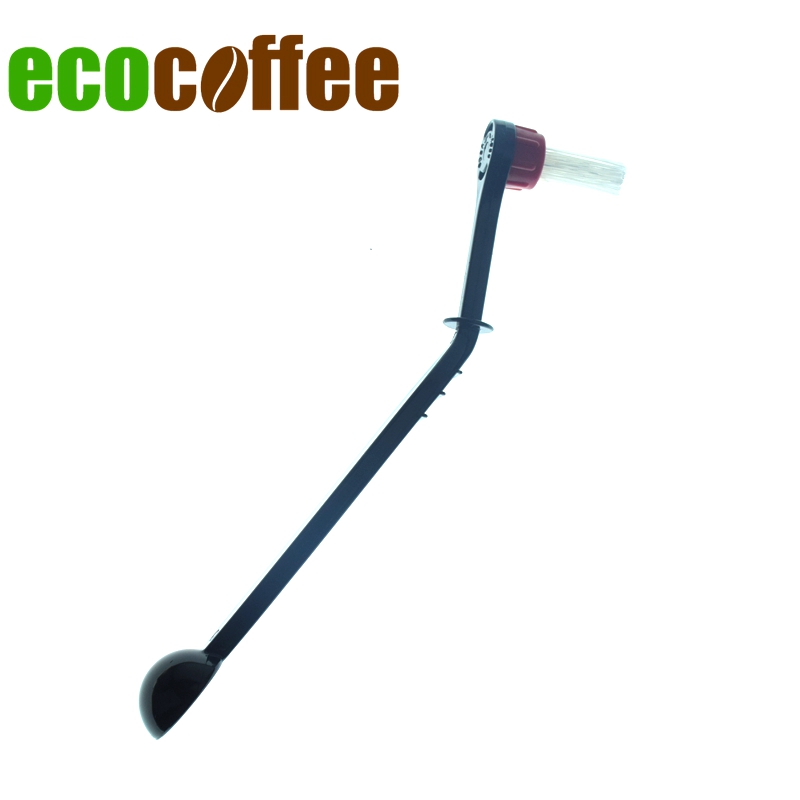 Ecocoffee Espressomachine Borstel met Lepel Handleiding Koffiemolen Borstel