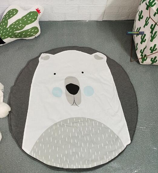 Monkey Baby Play Mats Kids Crawling Carpet Floor Rug Baby Bedding Rabbit Blanket Cotton Game Pad Children Room Decoration: Polar bear