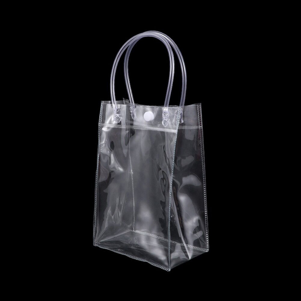 1 ud. Bolsas de mano transparentes DIY bolsa de compra transparente de PVC con cerrojo bolso Casual bolsas de almacenamiento de bolsas de de 5 tamaños