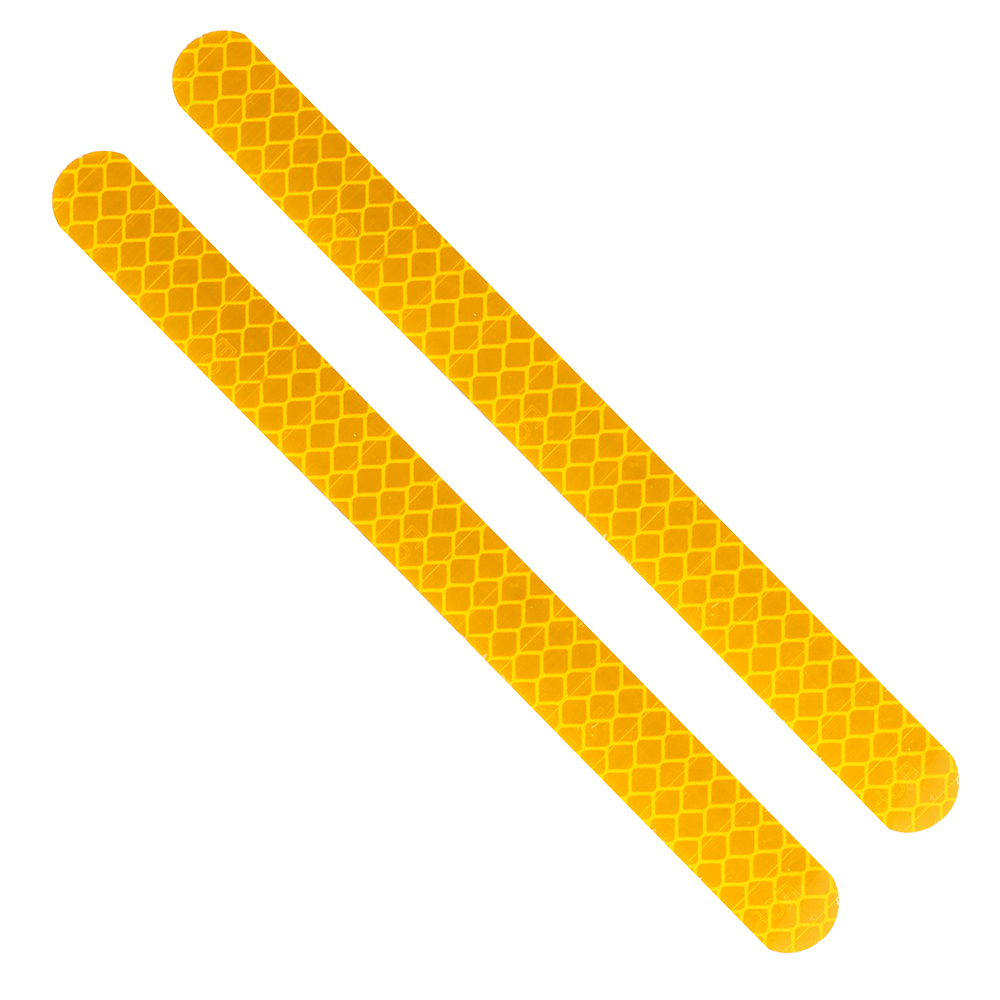 2 Stuks Auto Stickers Reflector Achteruitkijkspiegel Reflecterende Tape Auto Accessoires Exterieur Reflex Tape Reflecterende Strip: YELLOW