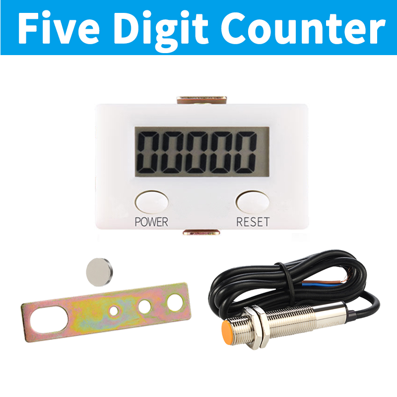 Contador de pantalla digital electrónica, interruptor de sensor magnético Industrial de proximidad, contador de perforaciones, medidor de inducción automático: Castaño