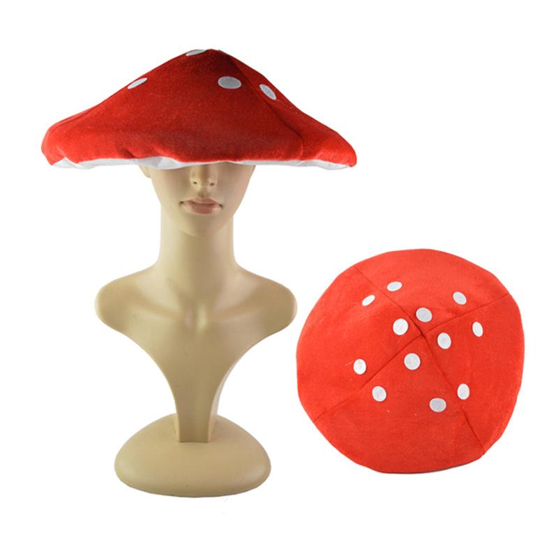 Rode Paddestoel Hoed Toad Hoed Paddestoel Kostuum Partij Grappige Decoratie Hoed Voor Kids (Wit En Rood)